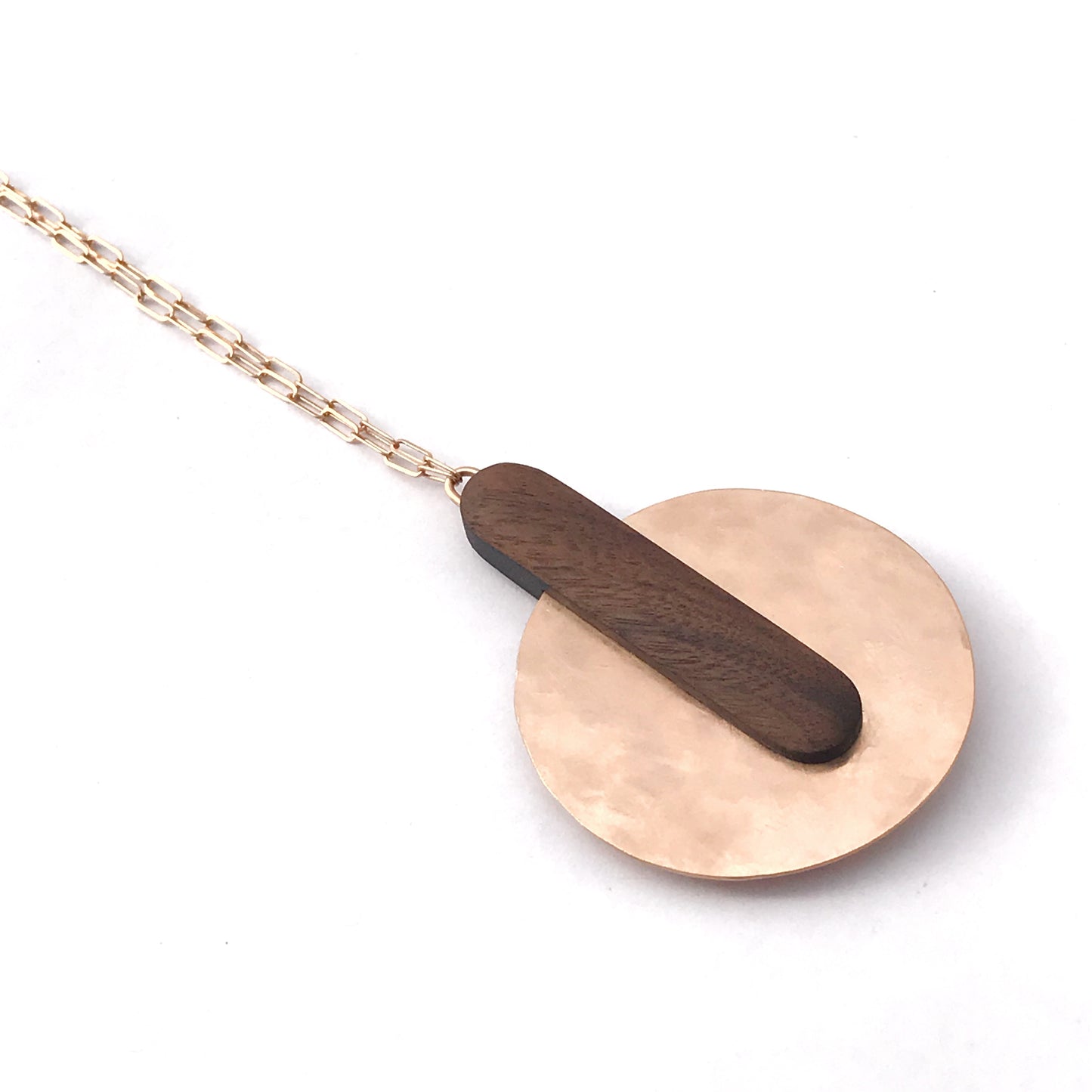 Bronze and Wood Satellite Necklace